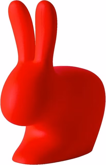 Sedia Baby Rabbit Qeeboo in polietilene rossa per bambini da giardino e terrazzo