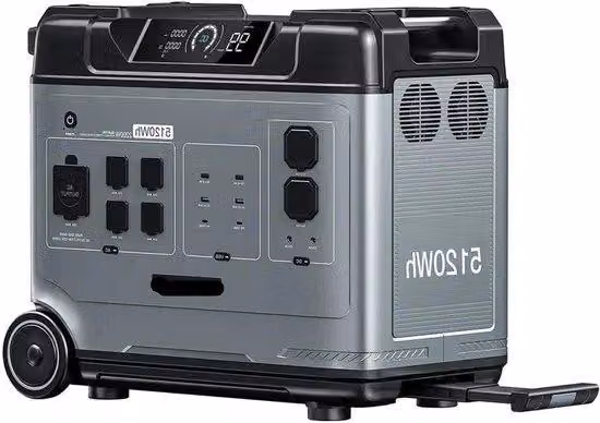 Generatore portatile di emergenza - Capacità di 5120 Wh - Uscita AC da 2200 W - Trasportabile con zaino - Alimentazione elettrica per attività all'aperto
