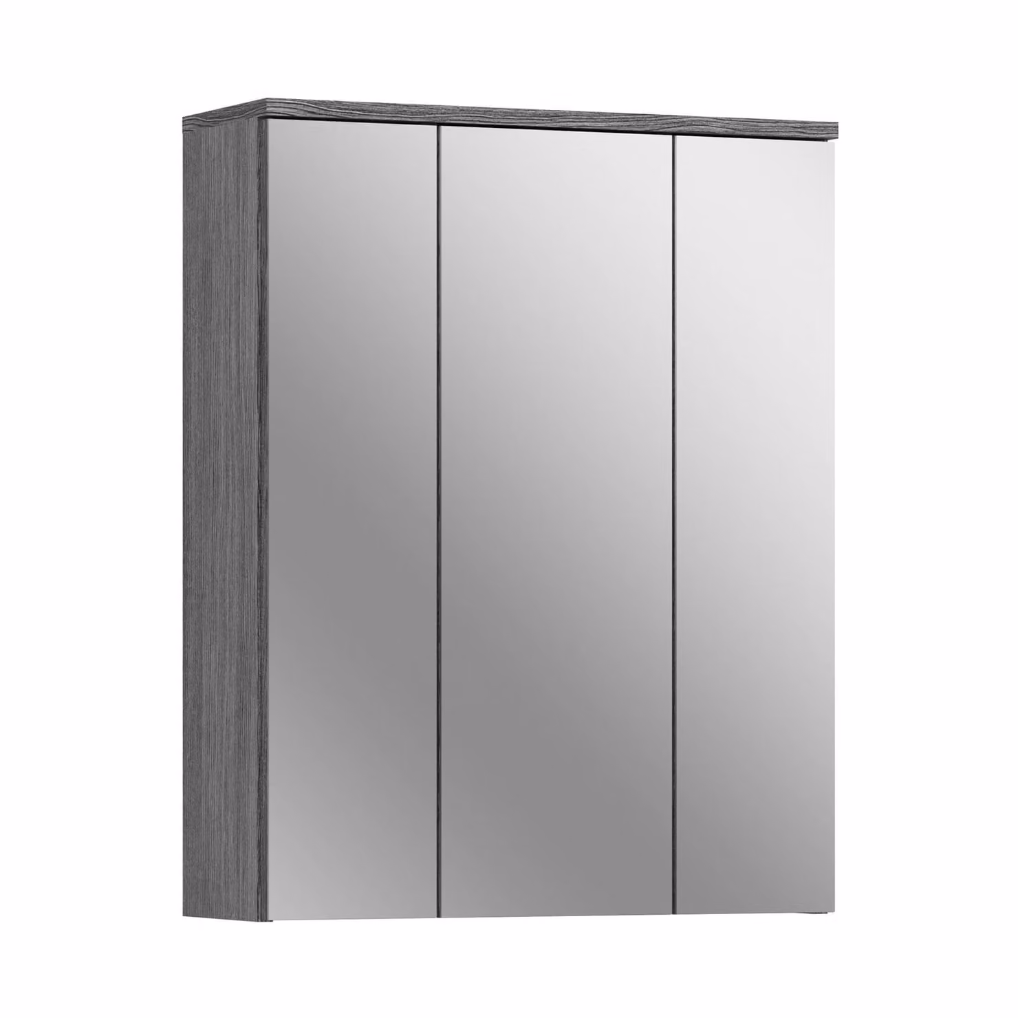 Mobiletto bagno con specchio Blake a 3 ante color fumo.