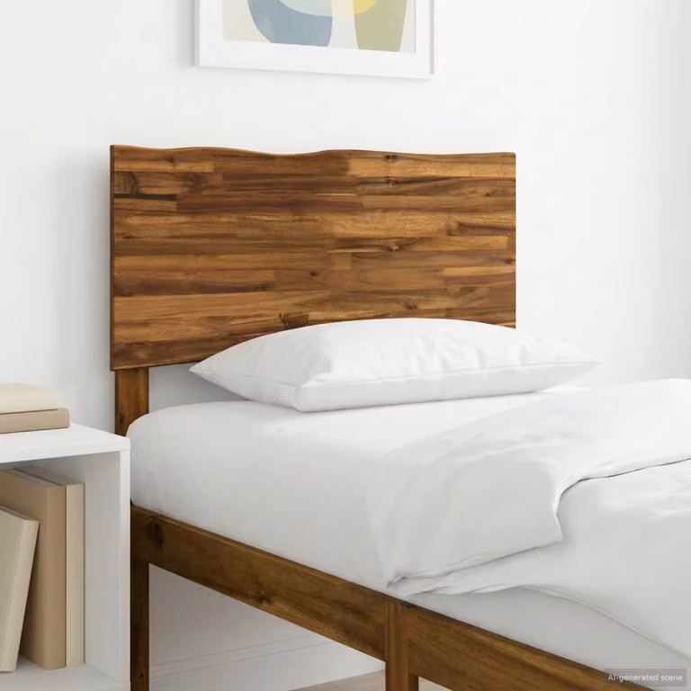 Testiera per letto vidaXL ROSTOCK in legno massello di acacia, colore naturale, L: 90 cm, H: 101 cm, P: 3,6 cm