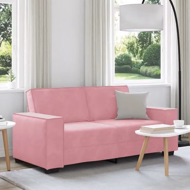 Divano a 2 Posti Rosa 180x78x84 cm in Velluto 4105023