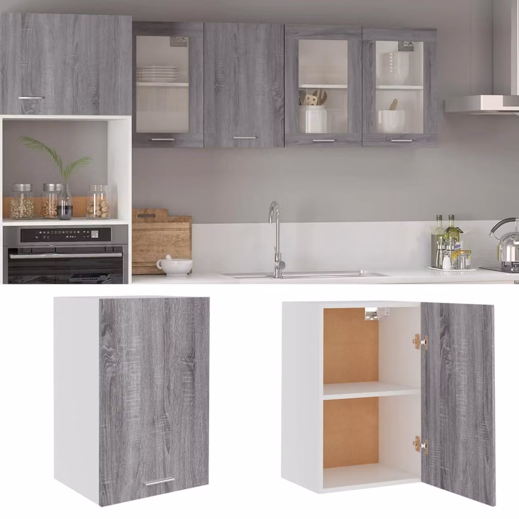 Pensile da cucina moderno vidaXL Lyon Grigio Sonoma con ante a battente L/P/H: 39,5 x 31 x 60 cm