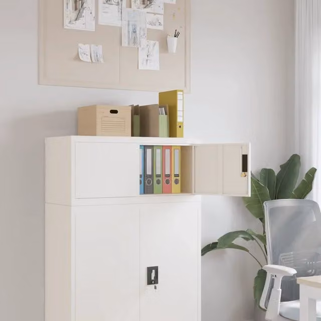 Armadio Classificatore vidaXL Bianco in Metallo con Serratura L/P/H: 90 x 40 x 40 cm – 1