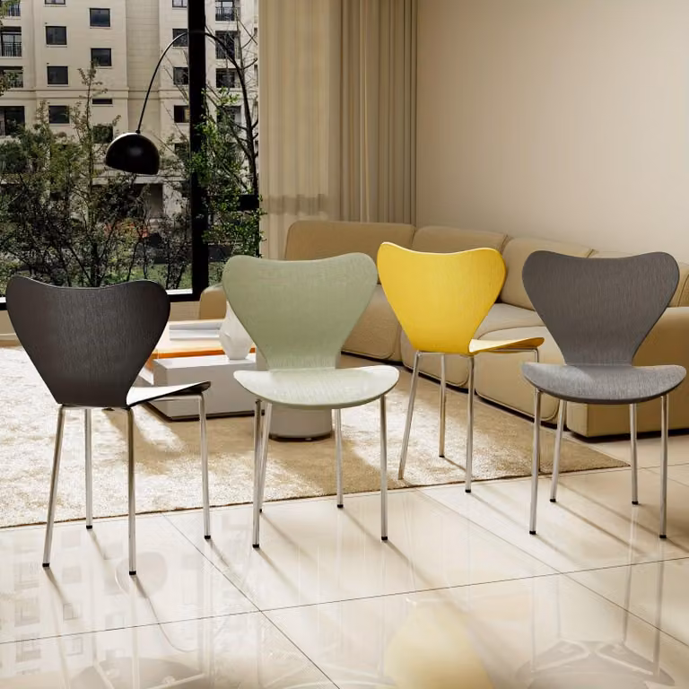 Sedia da pranzo - Sedia - Sedia a conchiglia - Sedia da conferenza - Sedia da soggiorno - Set da 4 - Design scandinavo