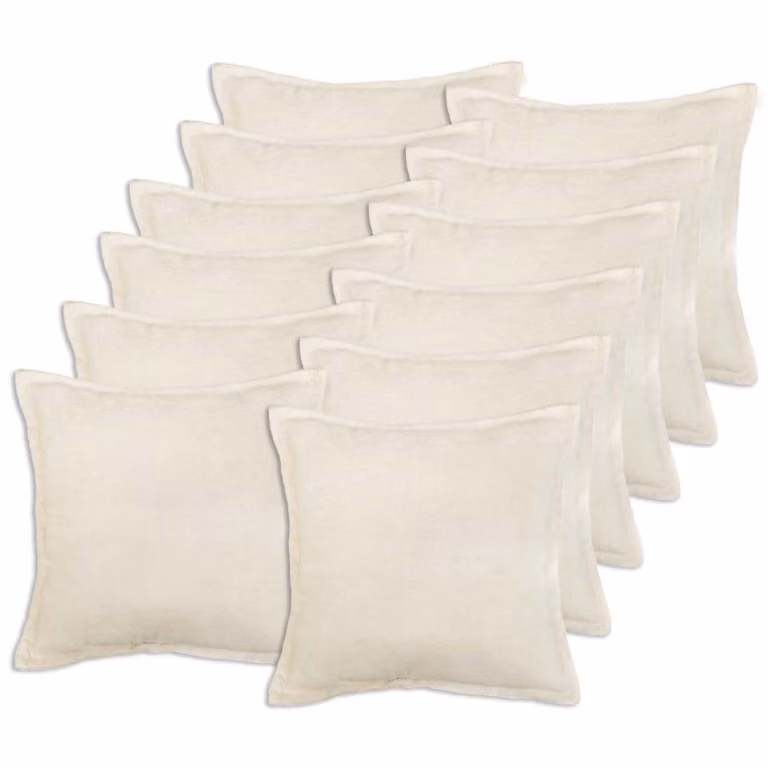 Set di 12 federe vidaXL HOUTEN in tessuto bouclé color beige, L 50 x P 50 cm