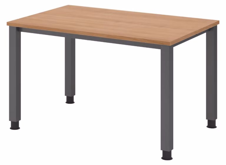 Scrivania bümö Serie Q - Dimensioni: 120 x 80 cm, struttura: grafite, finitura: noce