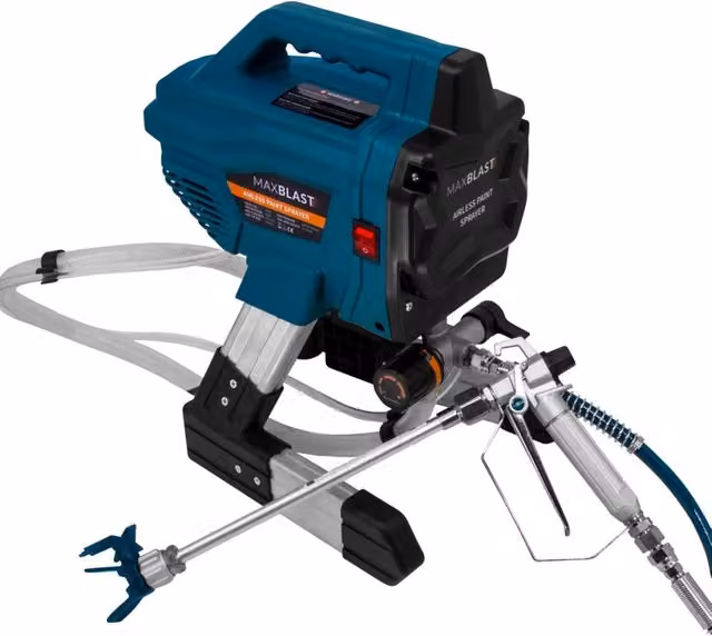 Verniciatore a Spruzzo Professionale Airless Monster Shop, Pistola Elettrica ad Alta Pressione per Pareti, Colore Blu e Argento