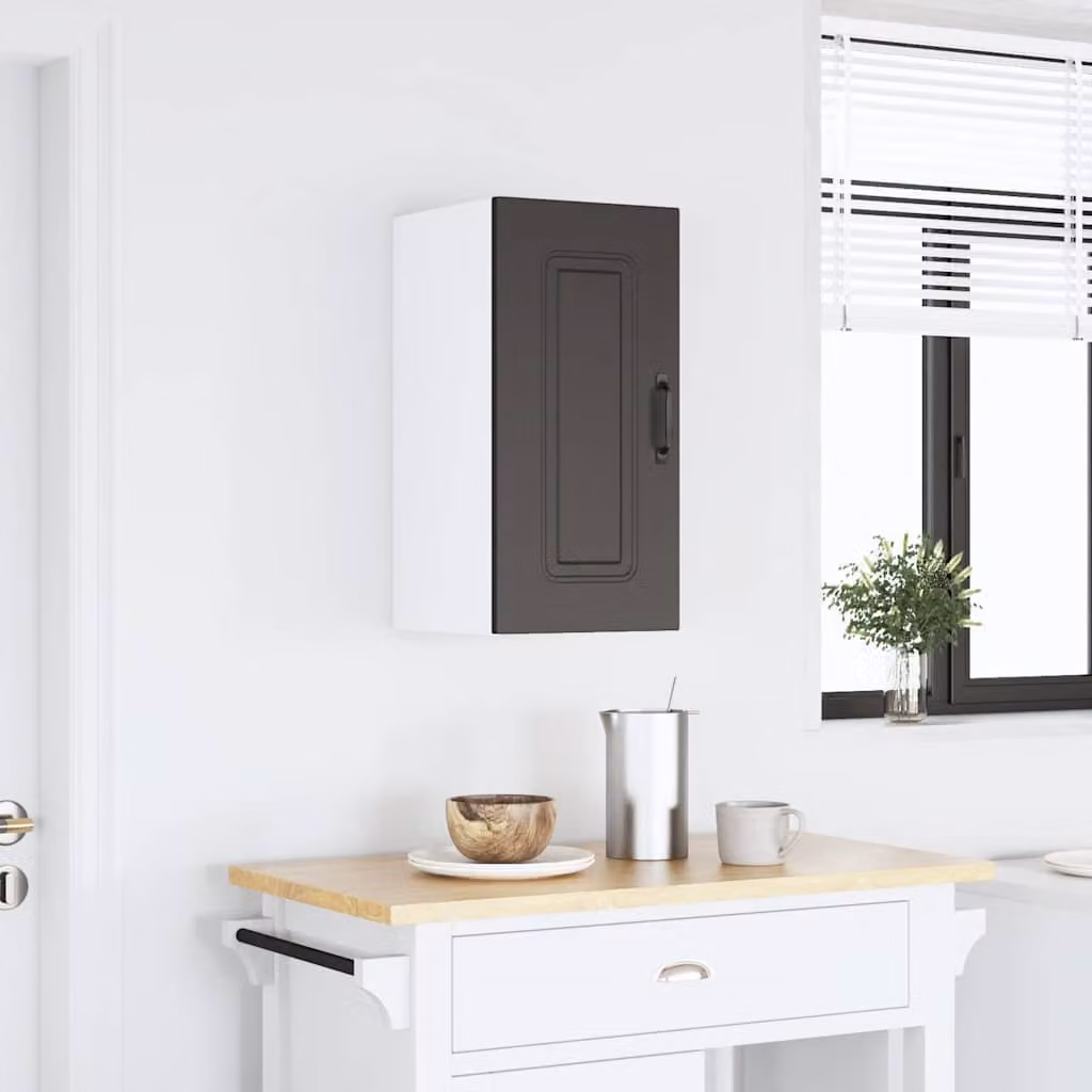 Pensile da cucina moderno vidaXL Kalmar nero in legno e MDF con ante a battente L: 60 cm, H: 31 cm, P: 30 cm