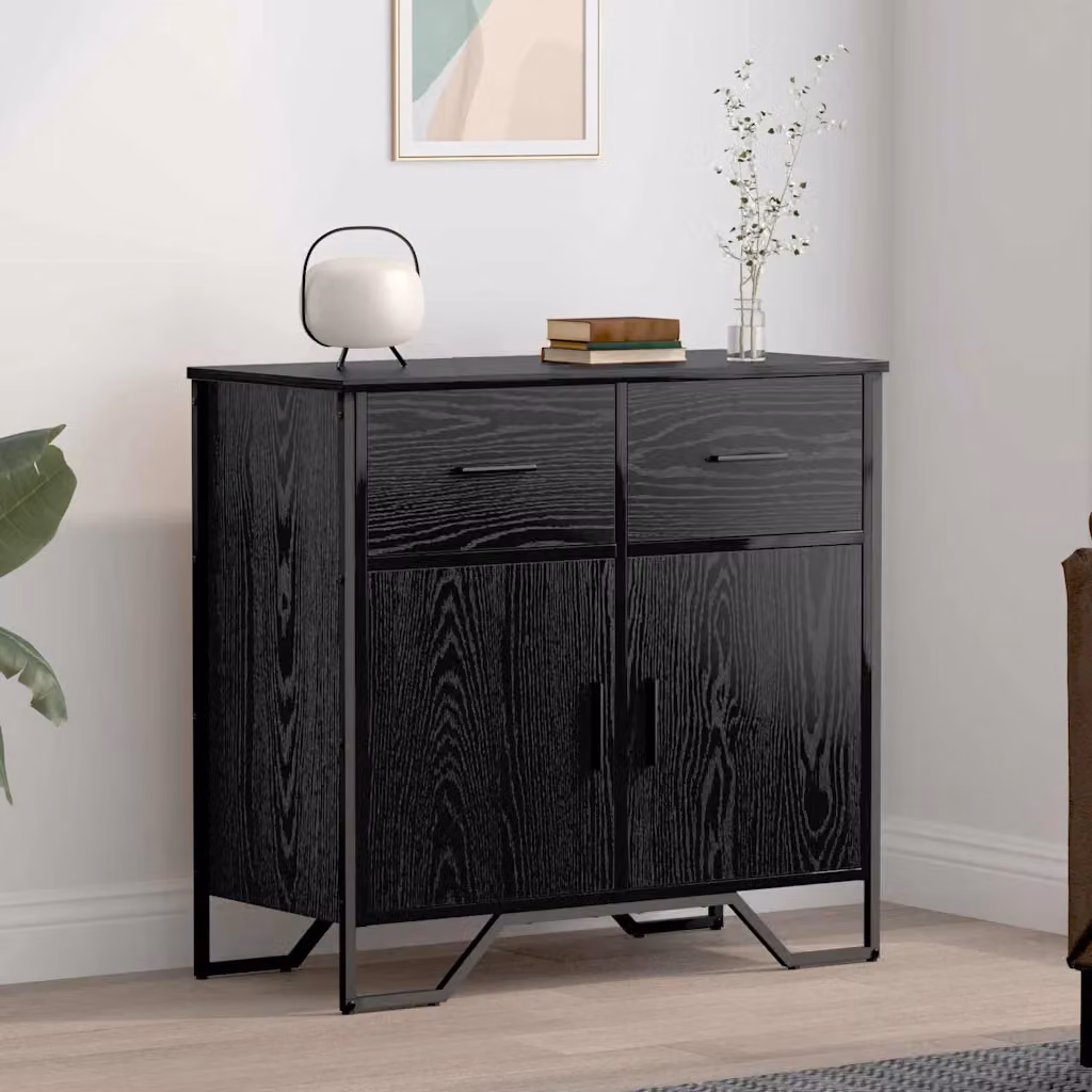 Credenza moderna vidaXL in rovere nero L: 79,5 cm, P: 35,5 cm, H: 74,5 cm