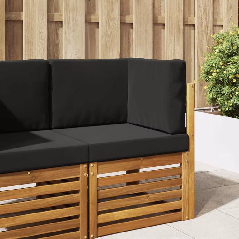 vidaXL Cuscino per divano da esterno quadrato in poliestere nero 60 x 60 cm