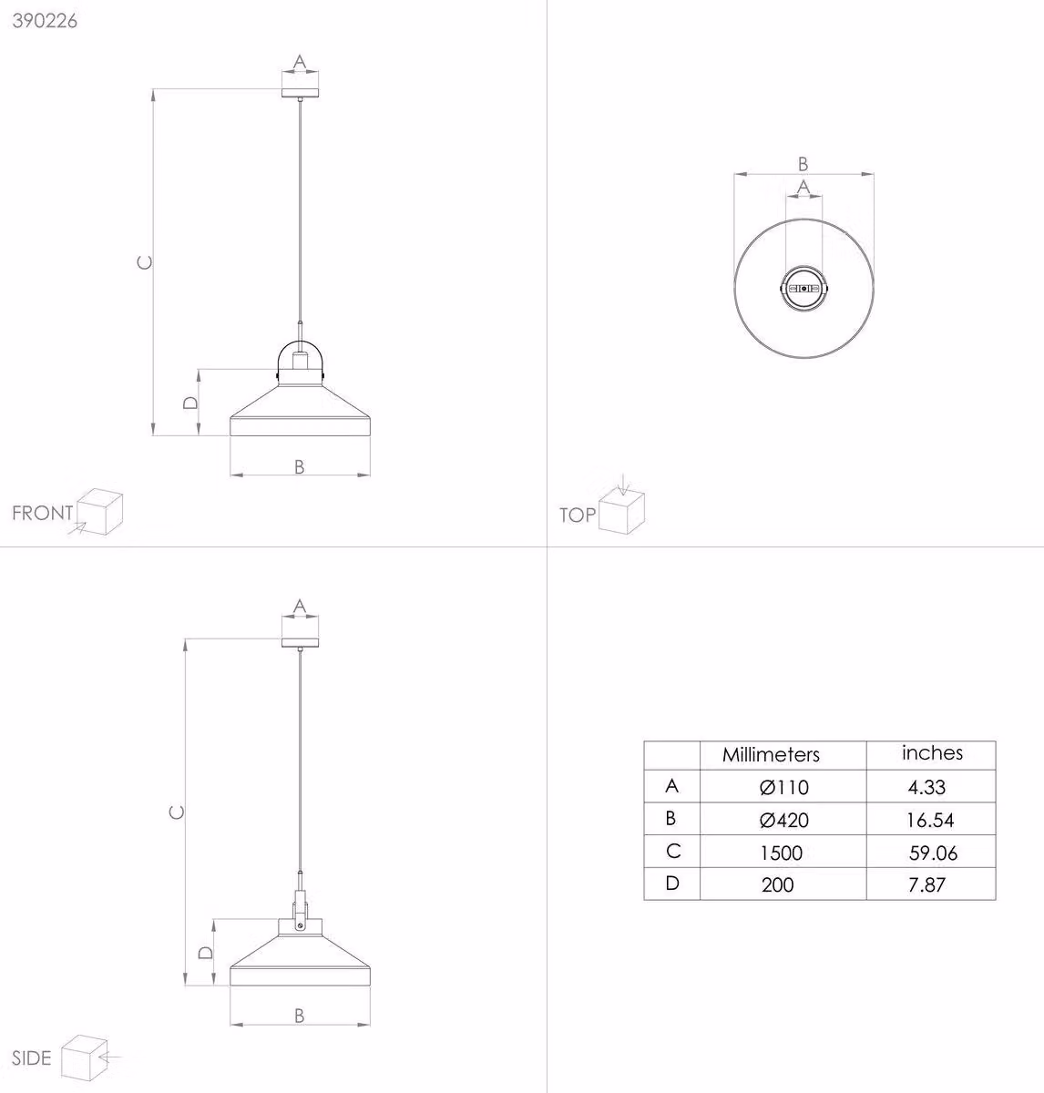 Lampada a sospensione ESTEPONA 390226 Eglo