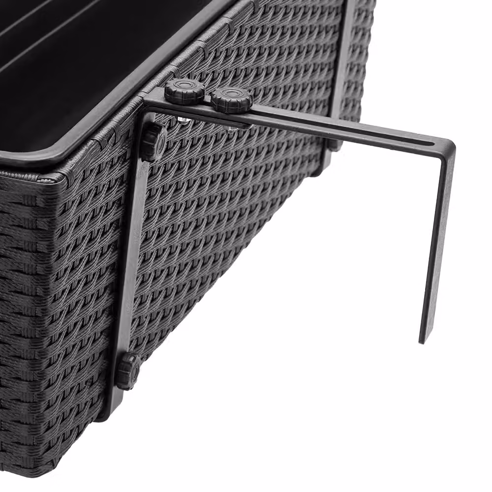 Set di 4 fioriere Casaria in polyrattan nero per piante da interno ed esterno – 3