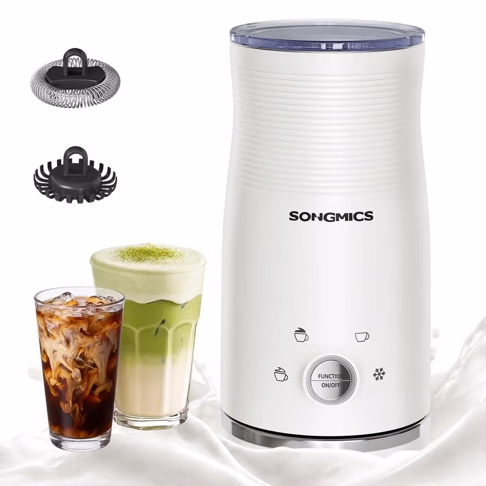 Montalatte Elettrico 4 in 1 Caldo e Freddo 300 ml Bianco, Bianco Nuvola