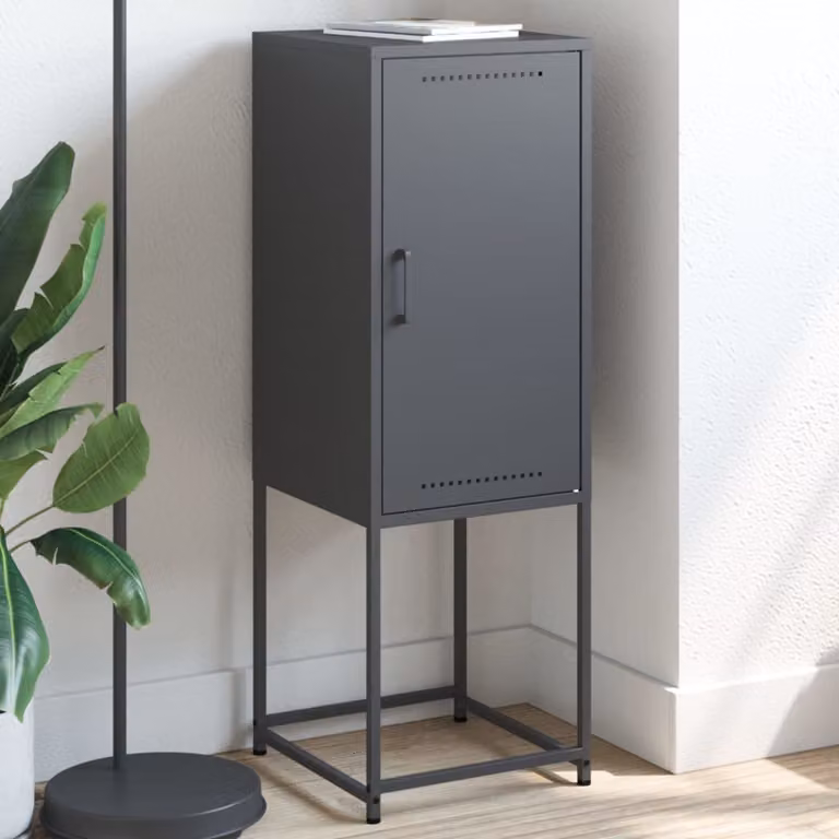 Credenza in metallo vidaXL stile industriale in antracite opaco L: 36 cm, P: 39 cm, H: 107 cm