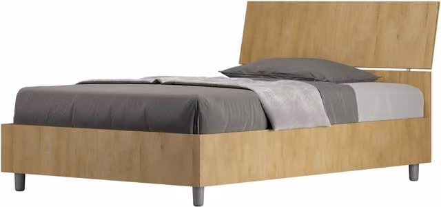 BS COM Letto una piazza e mezza contenitore 120x200 testata inclinata quercia