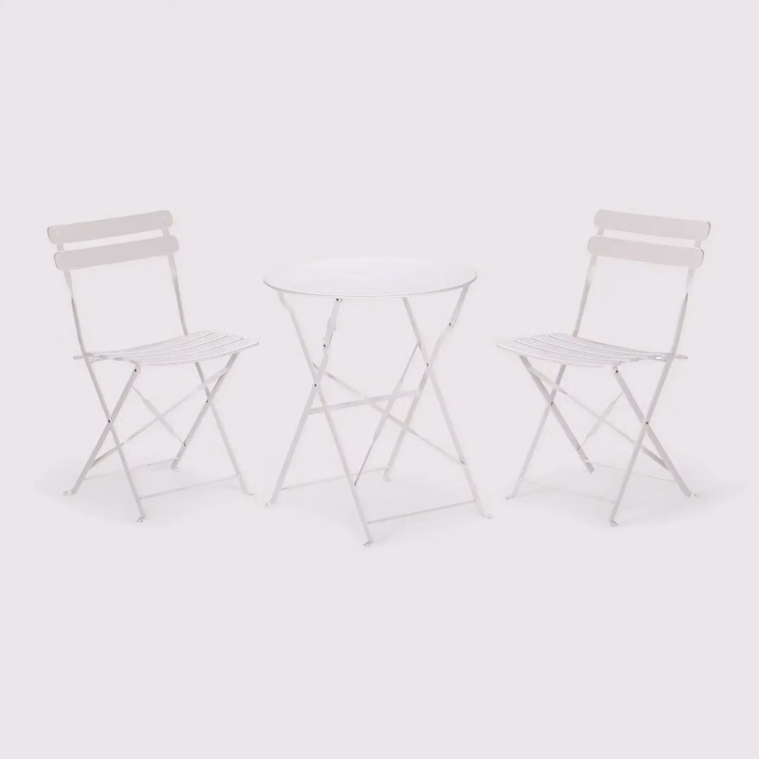 Berenj - Set bistrot bianco per balcone con tavolino e 2 sedie