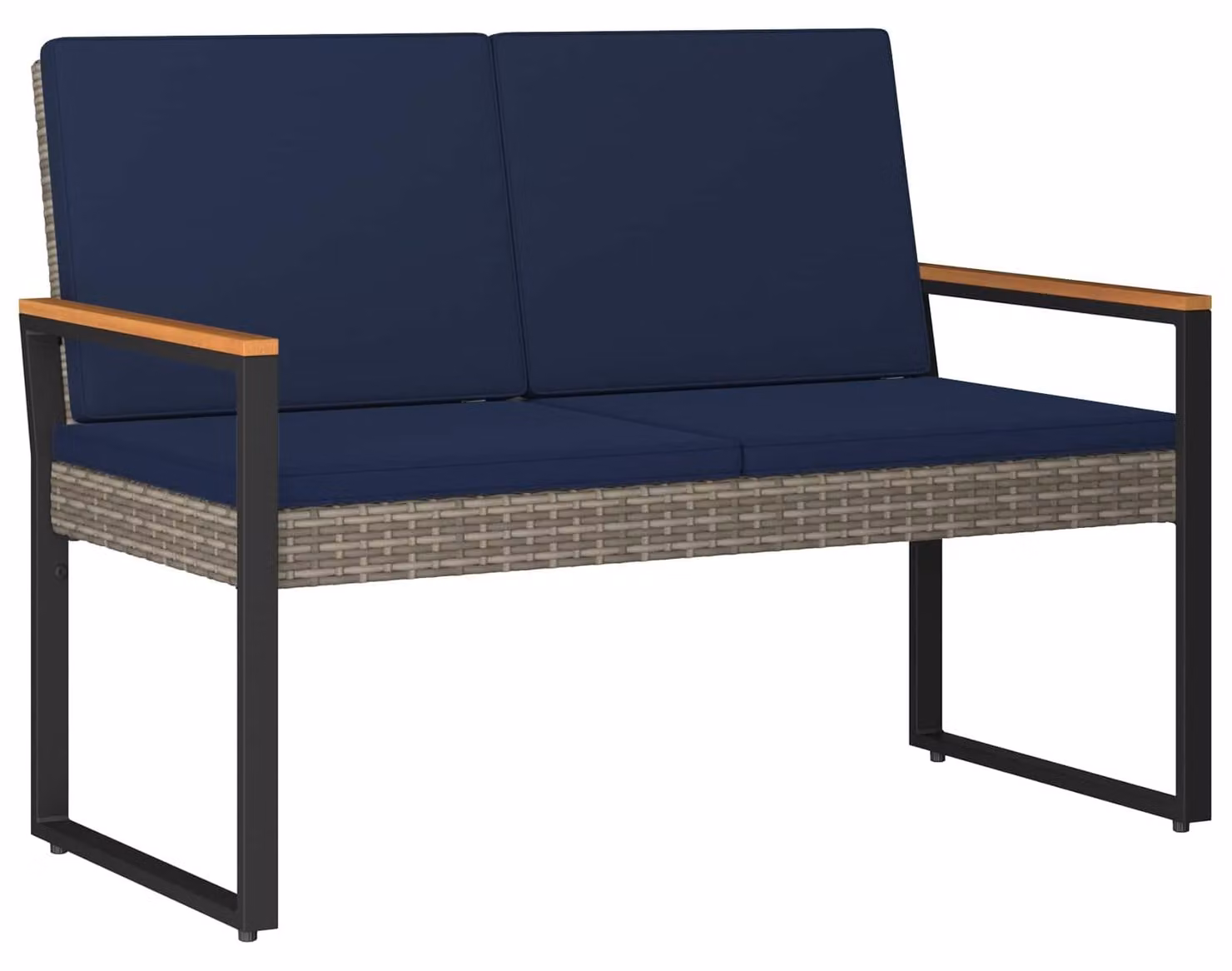 Panchina da esterno Grigio e Blu Navy 107 x 61 x 80 cm