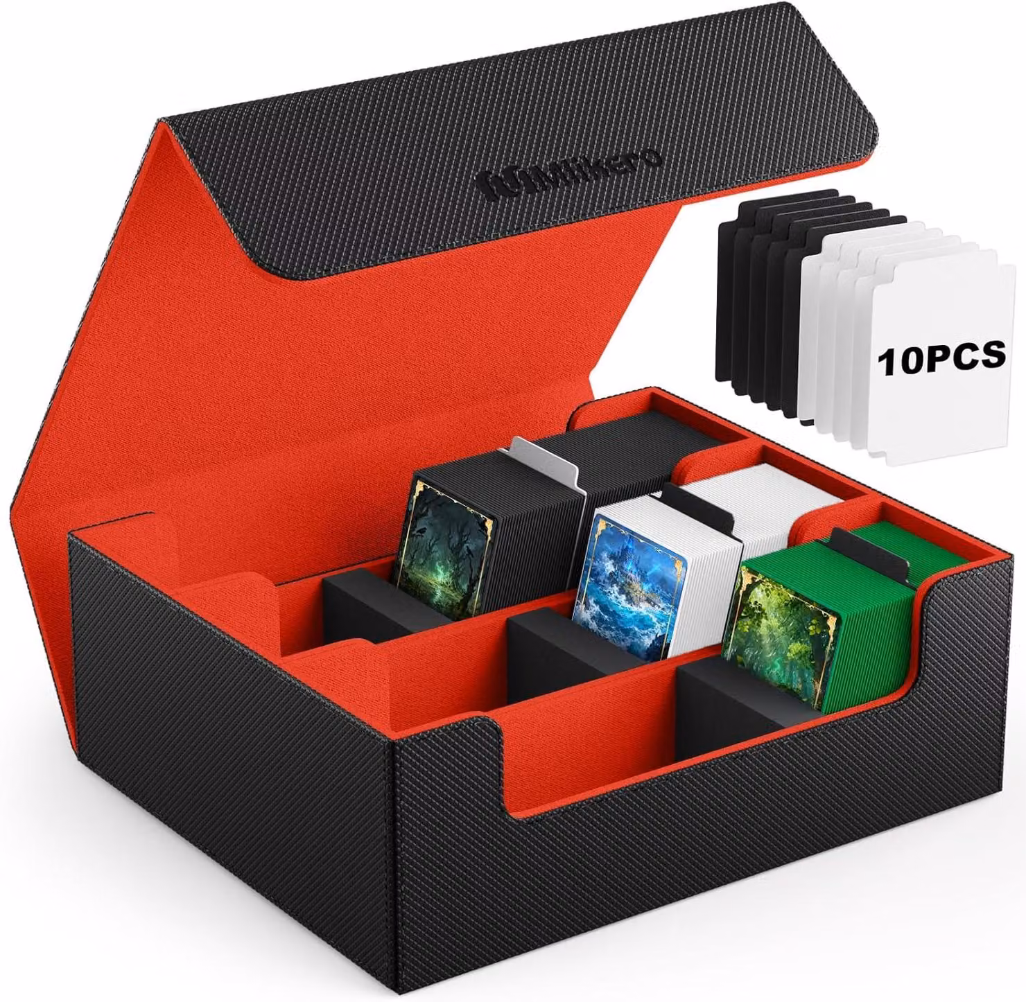 Contenitore per carte da gioco sportive, dimensioni 29x24,8x10,8 cm, capacità per oltre 1800 carte, chiusura magnetica, ideale per collezioni