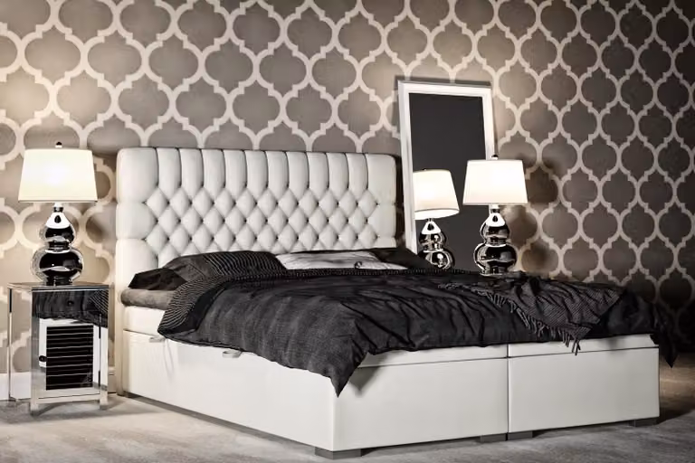 Boxspring Bett Hotel Doppel Chesterfield Luxus Betten Polster Kasten Funktion