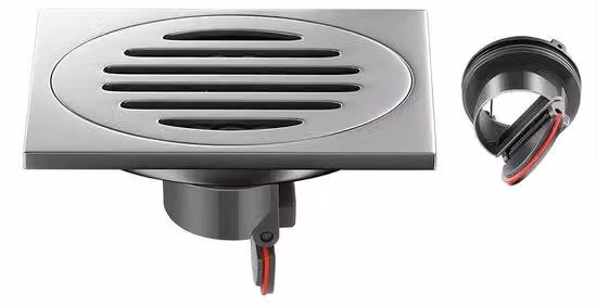Griglia di scarico in acciaio inossidabile per bagno, doccia e cucina, 100x100 mm, nera