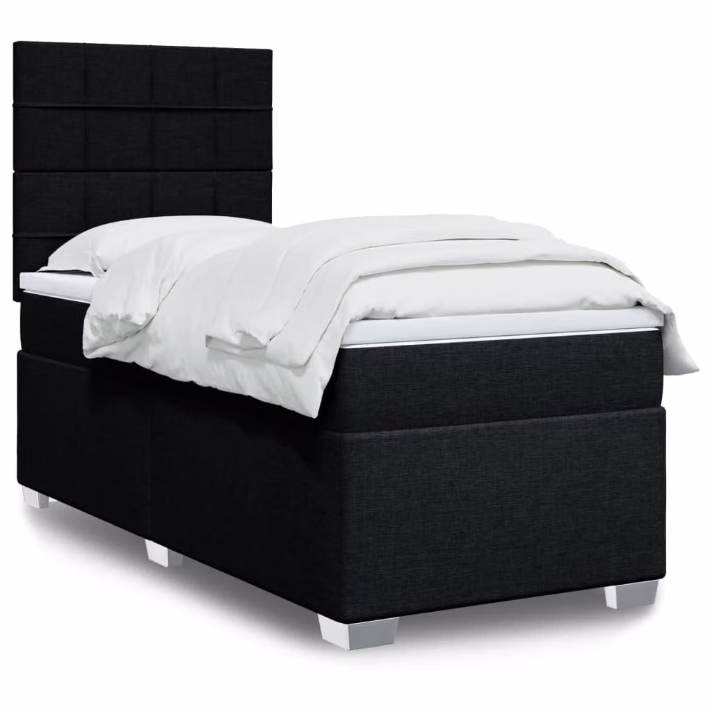 Maison Exclusive - Letto boxspring con materasso nero 80x200 cm Tessuto