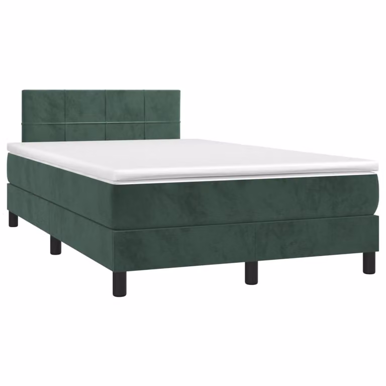 Maison Exclusive - Giroletto a Molle con Materasso Verde Scuro 120x190 cm Velluto