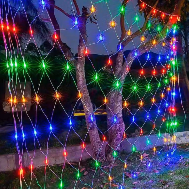Catene luminose Ikodm, 200 LED, rete luminosa di 3x2 metri, multicolore, 31V, IP44, 8 modalità con memoria, illuminazione natalizia per interni ed esterni