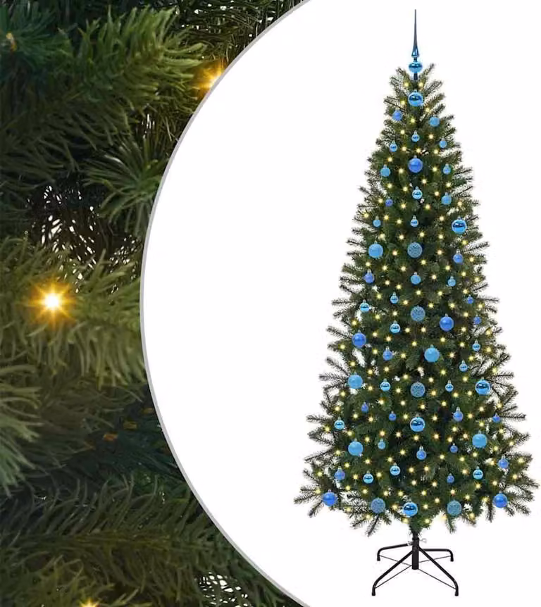 Albero di Natale artificiale con 300 LED Verde 210 cm PE e PVC