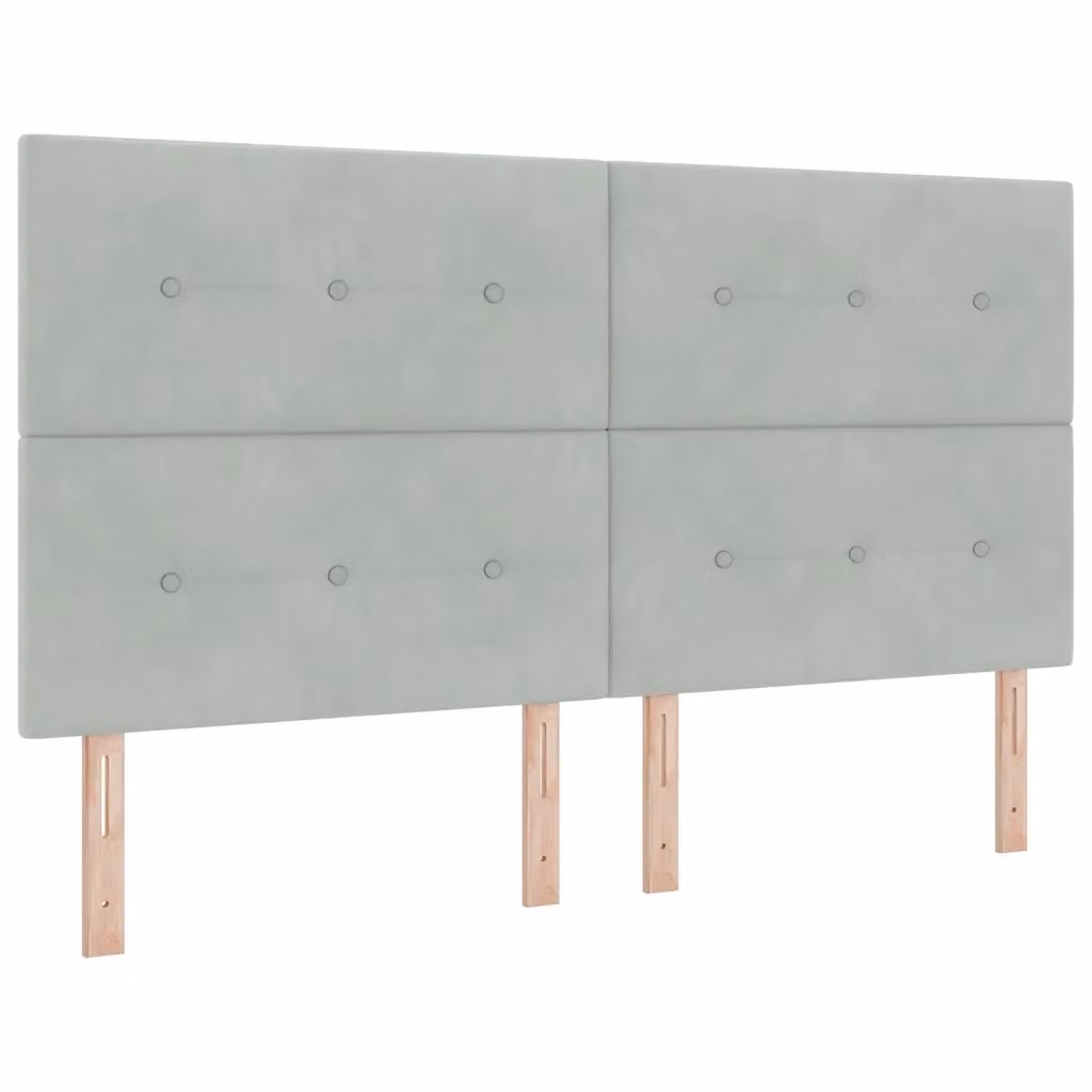 Letto a molle con illuminazione LED vidaXL in velluto grigio, 180 x 200 cm – 2