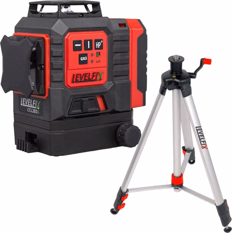 Levelfix CCL283G Laser 3D multilinea, raggio verde - Set con treppiede da 1,5 m - NETIM - 562831