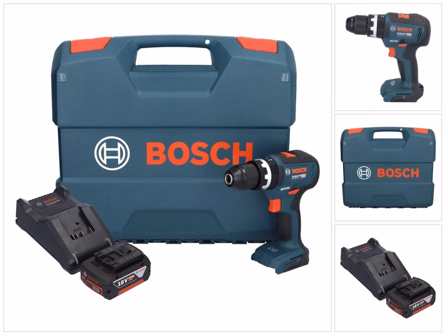 Bosch GSB 18V-55 Trapano a percussione professionale a batteria 18 V 55 Nm brushless + 1x batteria ricaricabile 5,0 Ah + caricabatterie + valigetta