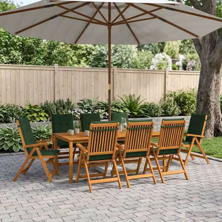 Set da pranzo da giardino vidaXL in legno di acacia naturale marrone con 9 pezzi