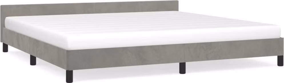 Giroletto senza Materasso Grigio Chiaro 200x200 cm Velluto