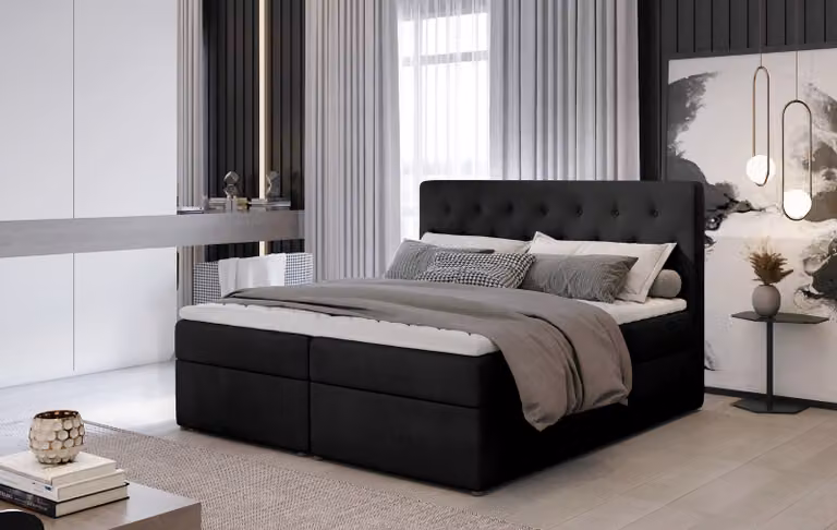 Bett Polster Design Luxus Hotel Betten Ehe 180x200cm Schlaf Zimmer Stoff Doppel