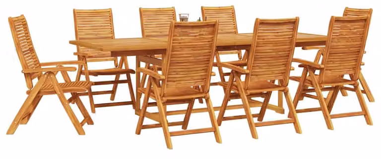 Set da Pranzo per Giardino 9 pcs Marrone