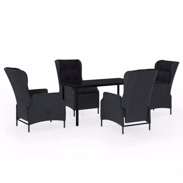 Set da Pranzo da Giardino 5 pz Grigio Scuro