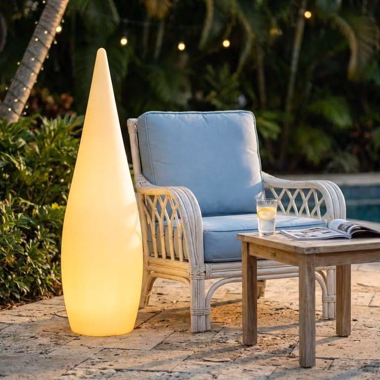 Milani Home - lampada luminosa da esterno a goccia, diametro 42 x 152 cm, per giardino terrazzo e bordo piscina