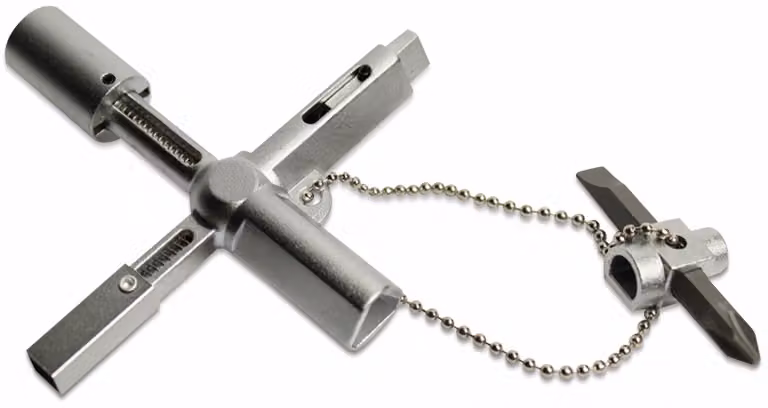 ABSINA xKey Chiave universale con 7 profili - Chiave triangolare Chiave quadrata Chiave per armadi Chiave universale