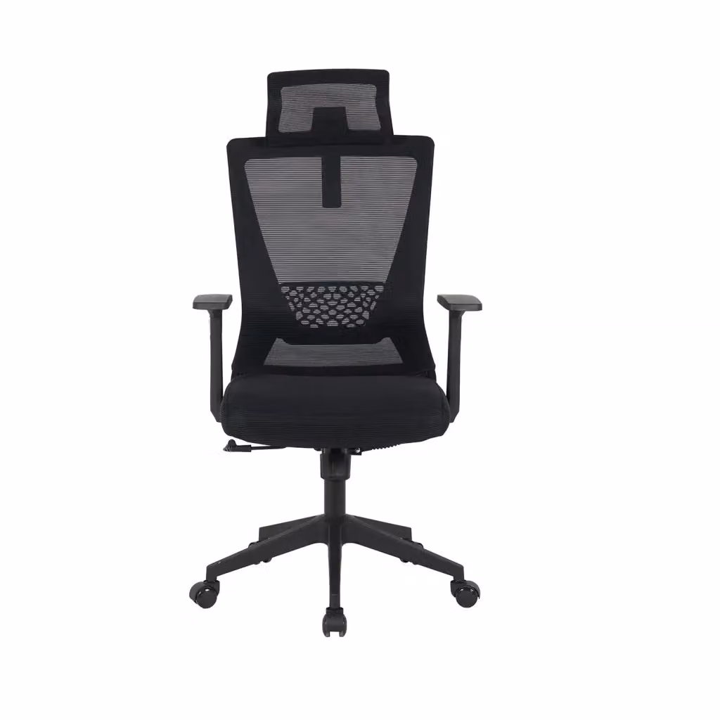 Sedia da ufficio LÚZETE Sitwell nera con braccioli e altezza regolabile per home office – 2