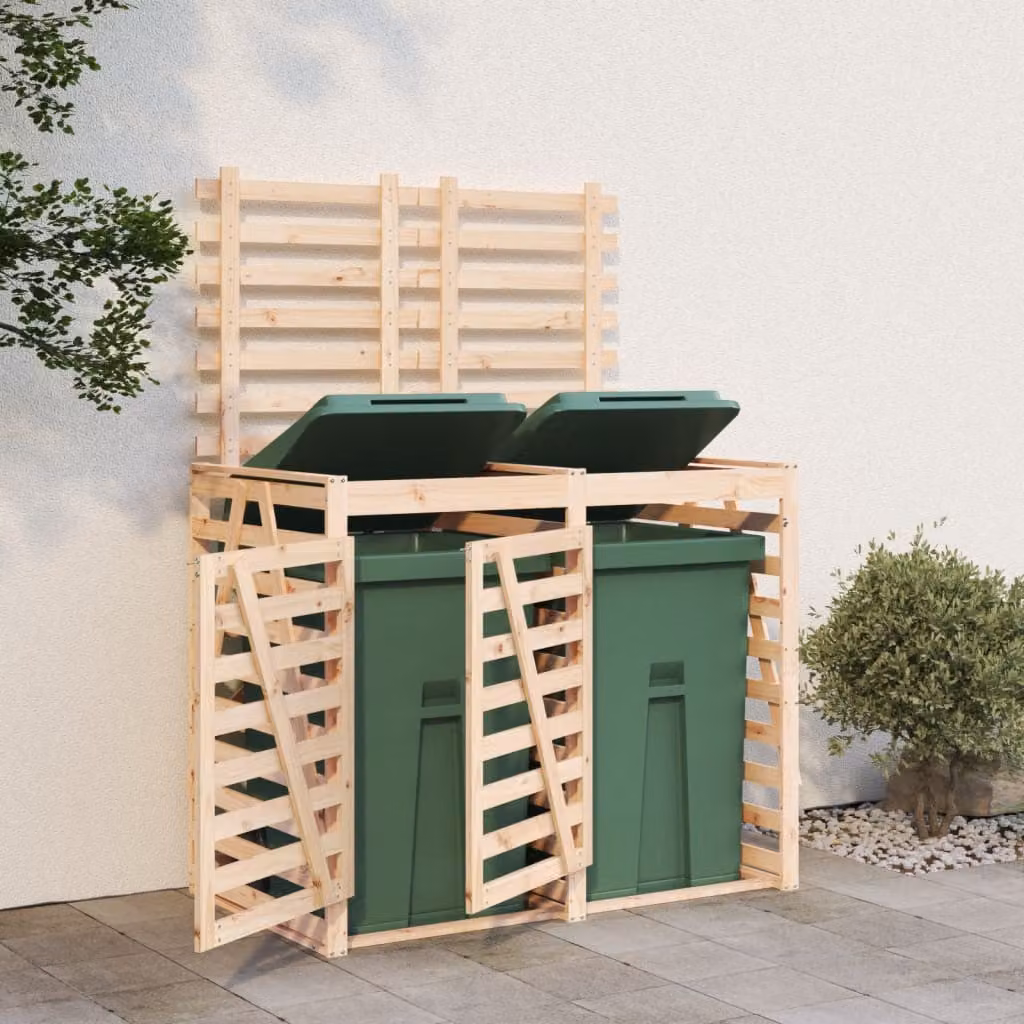 vidaXL Copribidone Doppio in Legno Massello di Pino Rustico, L 128,5 x P 91,5 x H 91,5 cm