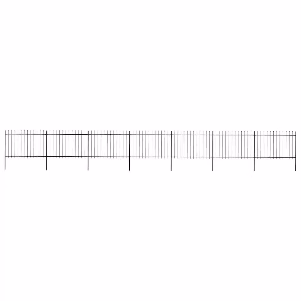 Recinzione da giardino vidaXL in acciaio con punta a lancia nera L: 1172 cm, H: 120 cm