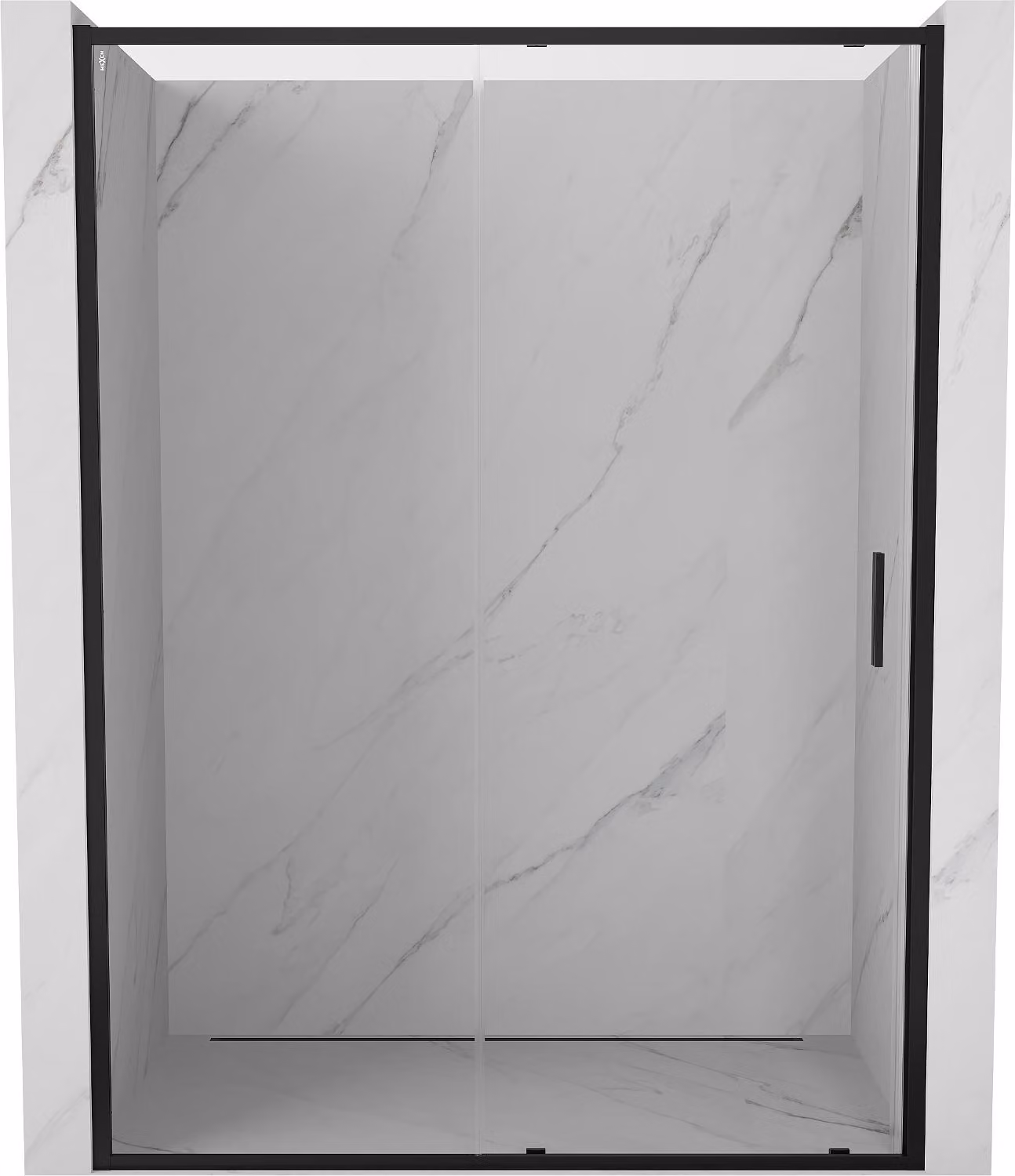Mexen Exo porta doccia scorrevole 135 cm, trasparente, nero - 8151-135-000-70-00