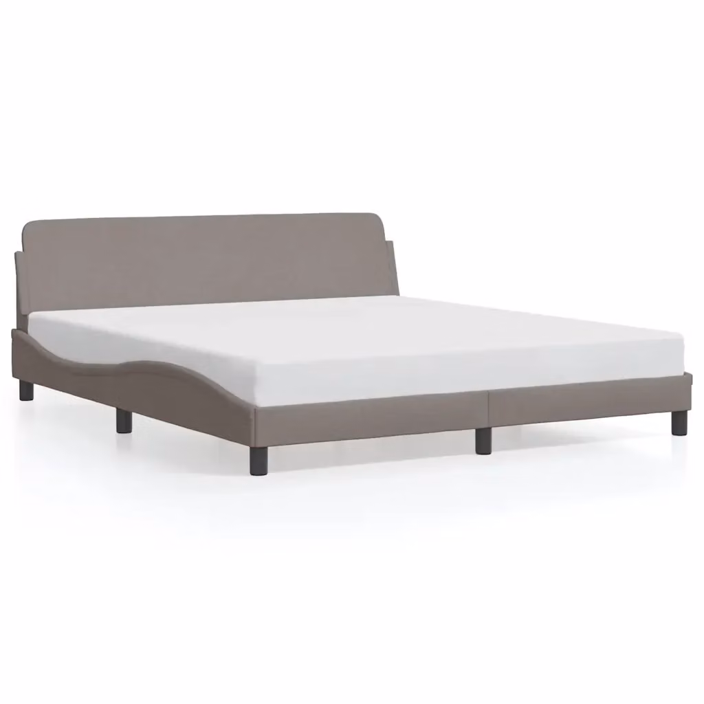 Letto matrimoniale moderno vidaXL in tessuto beige e grigio con struttura in legno e metallo L/P/H: 218 x 180 x 74,5 cm – 2