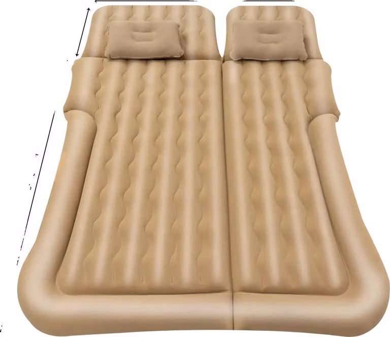 Materasso gonfiabile per auto, design portatile, facile da gonfiare, cachi