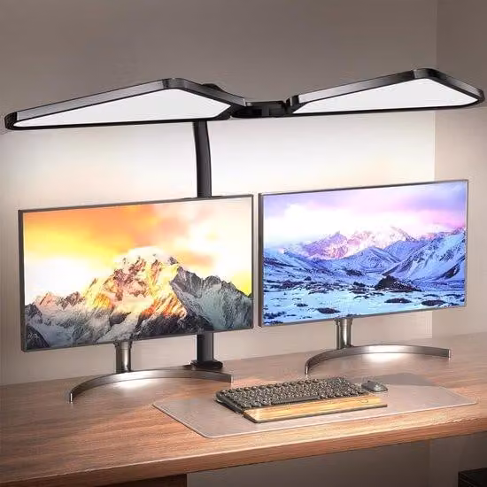 Lampada da scrivania regolabile Ibenzoa® – 4 temperature di colore, 5 livelli di luminosità, antiriflesso, flessibile e orientabile, ideale per l'ufficio e il lavoro da casa, illuminazione confortevole per gli occhi