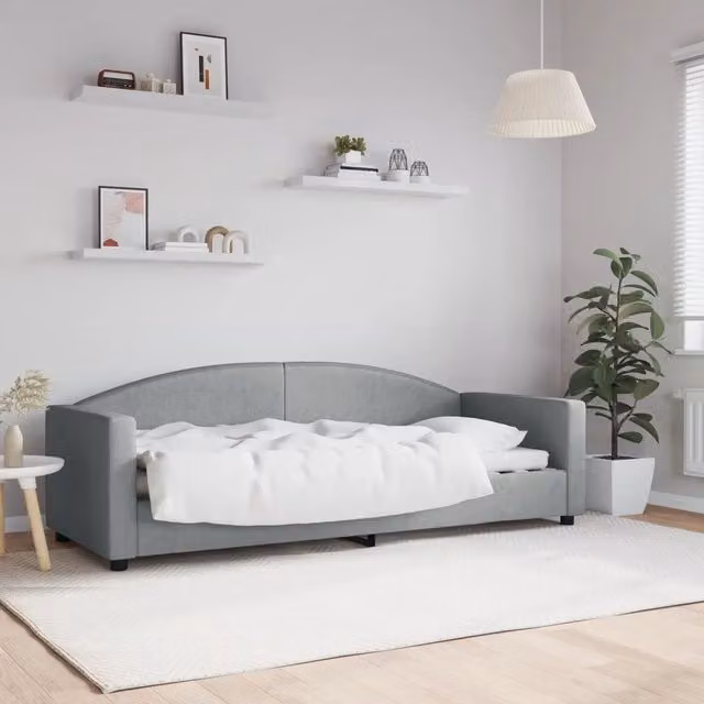 Letto da giorno moderno vidaXL in tessuto grigio per adulti – 1