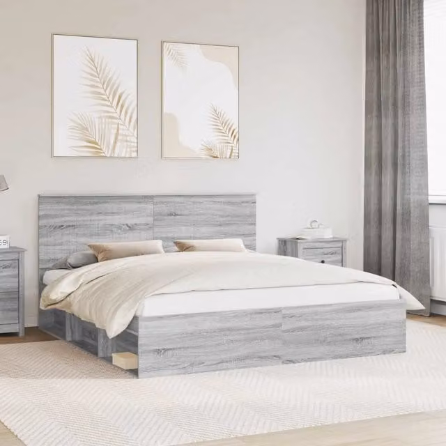 Struttura del letto Grigio Sonoma 180 x 200 cm Pino massello 3410979
