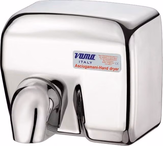 Asciugamani Elettrico Antivandalo con Fotocellula 2400W Vama Ariel LF Acciaio Inox Lucido