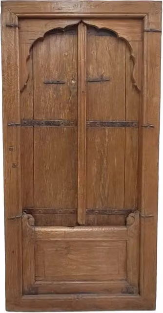 Finestra in legno Wanderlust Deco con finitura artigianale marrone, L: 78 cm, P: 10 cm, H: 169 cm – 1