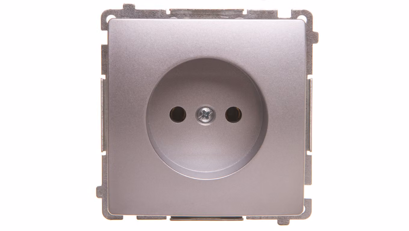 Contatto Simon BMG1.01/43, argento, plastica, IP20, 250 V, 75 mm, 40,5 mm
